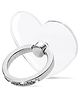 KolorFish Transparent Heart 360 Degree Rotation Phone Ring Stand Holder - Silver