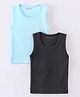 Kanvin Cotton Modal Sleeveless Thermal Vest Pack of 2 - Charcoal & Aqua