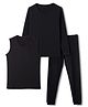 Kanvin Cotton Modal Full Sleeves Solid Thermal Vests & Pajama Set -Charcoal