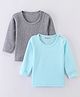 Kanvin Cotton Modal Full Sleeves Thermal Vest Pack of 2 - Aqua & Grey