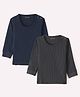 Kanvin Cotton Modal Full Sleeves Thermal Vest Pack of 2 - Navy Blue & Charcoal
