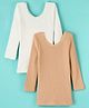 Kanvin Modal Thermal Full Sleeves Vests Solid Color Pack of 2-Off White & Beige