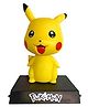 QUIRKMALL Pikachu Action Figure Limited Edition Bobblehead with Mobile Holder for Car Dashboard Office Desk & Study Table Yellow - Height 12 cm