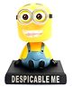 QUIRKMALL Minion Action Figure Limited Edition Bobblehead with Mobile Holder for Car Dashboard Office Desk & Study Table Yellow - Height 12 cm