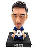 QUIRKMALL Messi Action Figure Limited Edition Bobblehead with Mobile Holder for Car Dashboard Office Desk & Study Table Blue - Height 12 cm
