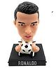 QUIRKMALL Ronaldo Action Figure Limited Edition Bobblehead with Mobile Holder for Car Dashboard Office Desk & Study Table White - Height 12 cm