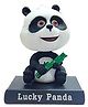 QUIRKMALL Panda Action Figure Limited Edition Bobblehead with Mobile Holder for Car Dashboard Office Desk & Study Table