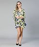 Oxolloxo Three Fourth Sleeves Floral Printed Maternity Dress - Yellow