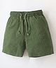 Cherry Crumble By Nitt Hyman Mini Gingham Checked Knee Length Elasticated & Draw Cord Closure With Pockets Shorts - Olive Green