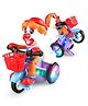VELLIQUE Electric Cartoon Clown Tricycle Light Music Stunt Car - Multicolor