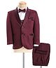 Babyhug Knit Full Sleeves 5 Piece Stretch Fit Solid Colour Party Wear Suit - Maroon