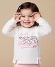 Babyoye Eco Conscious Cotton Full Sleeves Sweatshirt With Kitty Embroidery - White