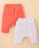 Ben Benny Cotton Knit Full Length Diaper Legging Stars Print Pack Of 2 - Orange & White