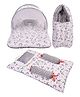 Toddylon Baby Bedding Combo Mattress with Net Sleeping Bag 4 Pcs Gaddi Set - Grey