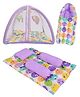 Toddylon Combo of Newborn Baby Mattress with Net Sleeping Bag 4 Pcs Bedding Set- Purple