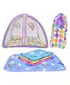 Toddylon Newborn Babys Mosquito Mattress Net Bed Sleeping Bag & 4 Plastic Diaper Changing Sheets - Purple