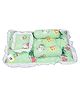 Toddylon Baby Bedding Set New Born Mattress Gaddi With Pillow & Bolsters - Green