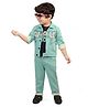 Dotson Full Sleeves Barcode Striped Jacket With Brooklyn Tee With Pant - Green