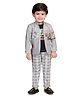 Dotson Full Sleeves Text Printed Jacket With One Leader Printed Tee With Checkered Pant - Grey