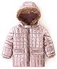 Bonfino Full Sleeves Padded Jacket with Hood Solid Colour Pattern - Pink