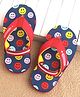 Cute Walk by Babyhug Flip Flops with Back Strap Smiley Print - Red