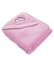 BABYZONE Embroidered Hooded Super Soft AC Blanket For Baby - Pink