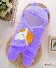 Babyzone Baby Hooded Unicorn Embroidered Solid Color Soft Wearable Blanket - Purple