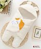 Babyzone Baby Hooded Unicorn Embroidered Solid Color Soft Wearable Blanket - White