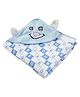 Babyzone Hooded Alphabet Printed Embroided Fleece Blanket - Blue
