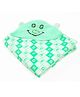 Babyzone Hooded Alphabet Printed Embroided Fleece Blanket - Green