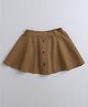 Aww Hunnie Front Button Detail Tutu Skirt - Brown