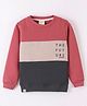 OLLYPOP Fleece Full Sleeves Colour Block Sweatshirt - Ash Grey
