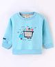 OLLYPOP Fleece Cotton Knit Full Sleeves Sweatshirt Truck Print - Powder Blue