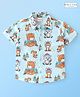 Babyhug 100% Cotton Knit Half Sleeves Regular Shirt with Teddy Print - Blue