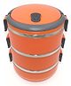 Sanjary 3 Layers 304 Stainless Steel Inner Insulated Airtight Leakproof With Handle Lunch Box 2100 ml - Orange