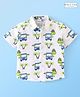 Babyhug 100% Cotton Knit Half Sleeves Regular Shirt with Car Print - White