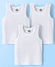 Doodle Poodle 100% Cotton Sleeveless Vests Solid Colour  White Pack Of 3- White