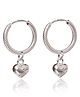 ELOISH 92.5 Sterling Silver Small Heart Hangings Hoop Earrings - 2 g
