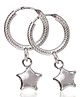 ELOISH 92.5 Sterling Silver Small Star Hangings Hoop Earrings - 2 g