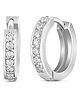 Eloish 92.5 Sterling Silver Cz Studded Huggie Earrings for Girls Silver Ornaments - 2 g