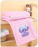 Babyhug Velvet Elephant Embroidered Lightweight Bubble Blanket - Pink