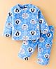 Kanvin Supersoft Extra Warm Velour Full Sleeves Winter Night Suit With Penguin Print - Blue
