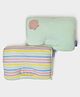 Mi Arcus 100% Cotton Head Shaping Baby Pillow  Pack of 2, Striper Print & Solid, Multicolor
