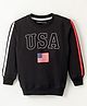 Doreme Terry Full Sleeves USA Print Sweatshirt - Jet Black