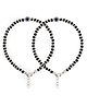 Taarose by Osasbazaar Sterling Silver Nazariya Kadli Bracelet with Evil Eye Pack of 2 - Black