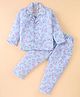 Rikidoos Full Sleeves Banana Printed Night Suit - Light Blue