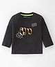 Doreme Cotton Single Jersey Full Sleeves T-Shirt Text Print- Black