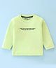 Doreme Cotton Single Jersey Full Sleeves T-Shirt Text Print- Green
