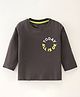 Doreme Cotton Single Jersey Full Sleeves T-Shirt Text Print- Grey