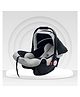 R for Rabbit Baby Cozy Carry Cot with 3 in 1 Multi-Purpose baby Rocker & seat| 3 Point Safety Harness for new born babies of 0 to 15 Months(Black Grey)
